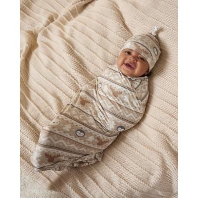 Frosty Fair Isle Swaddle & Hat Set - OSFA