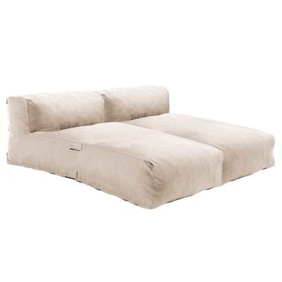 Set di mobili da giardino modulari con 2 chaise longue beige