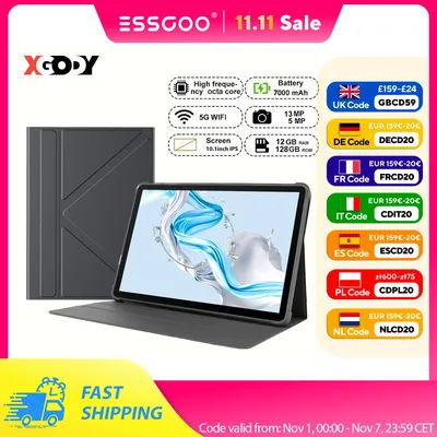 XGODY N02Pro Tablet (Arm Cortex-A537 8-Core 1.8GHz/12GB RAM/128GB ROM/1200*800iPS/WIFI6/7000mAh/Type-C/13MP+5MP Android14)