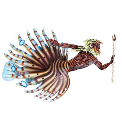 Neptune Altar,'Handcrafted Neptune Steel Wall Art in a Dark Color Scheme'