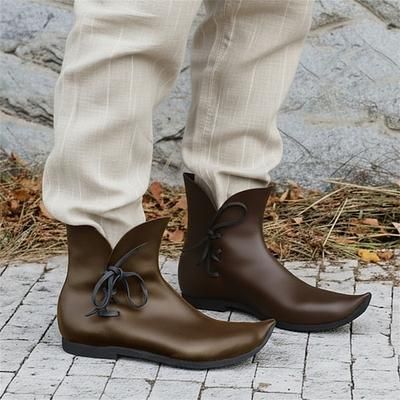 Retrò Vintage Medievale Rinascimento Scarpe Costume Per uomo Celtico Costumi da pirata Halloween Carnevale Mascherata Mascherata Festa Sera Adulti Scarpe