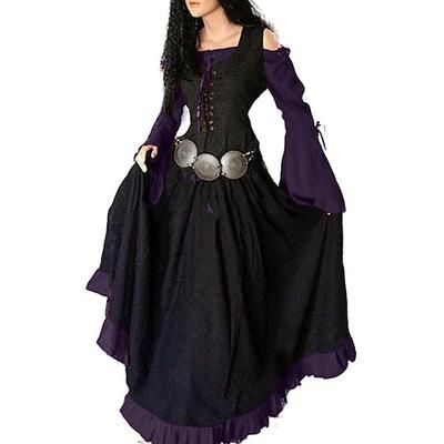 Medievale Rinascimento Abito da cocktail Costume Cosplay Abiti da Ballo Vichingo Straniero Taglie Forti Ranger Elfico Costume Per donna Celtico Halloween Carnevale Mascherata Feste LARP Fiera