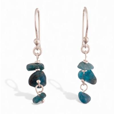 'Sea-Inspired Sterling Silver and Apatite Dangle Earrings'
