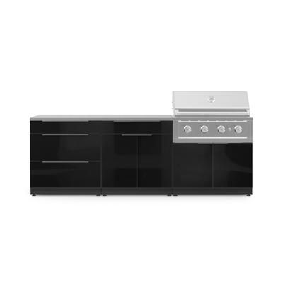 NewAge Outdoor Kitchens Aluminum 5-Piece Cabinet Set With 3 Drawer, Bar, Grill Cabinet, Performance Grill and Countertop