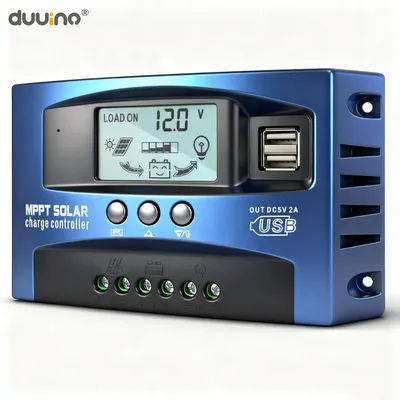 Solar MPPT 100A 60A 50A 40A 30A Charge Controller Dual USB LCD Display 12V 24V Solar Cell Panel Charger Regulator with Load