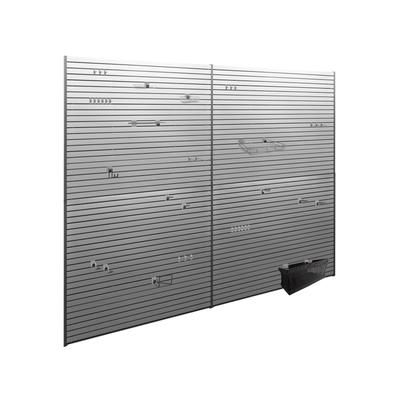 NewAge Garage Cabinets Lockable 160 SQ. FT. PVC Slatwall with 40-Piece Accessory Kit