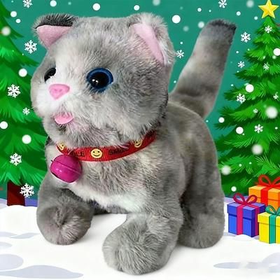 Regali di Natale ideali per i nipoti ragazze e ragazzi gatto di peluche interattivo robot felino gatto robotico che abbaia miagola controllo touch robot elettronico giocatolo gattino animato