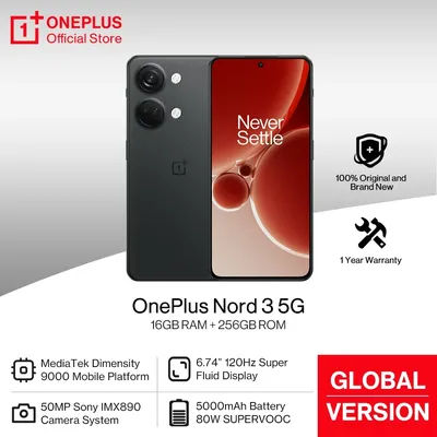 OnePlus Nord 3 5G Global Version 16GB RAM MediaTek Dimensity 9000 120Hz Super Fluid AMOLED Display 80W SUPERVOOC Charge