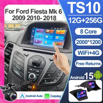 Android 16 pour Ford Fiesta Mk 6 2009 2010 2011 2012 2013 2014 -2018 Navigation GPS Lecteur multimédia 2din Écran tactile Bluetooth