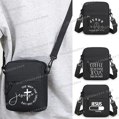 New Christianity Harajuku Messenger Bag Women Men Religious Belief Mini Mobile Phone Bag Fashion Jesus Small Crossbody Bag