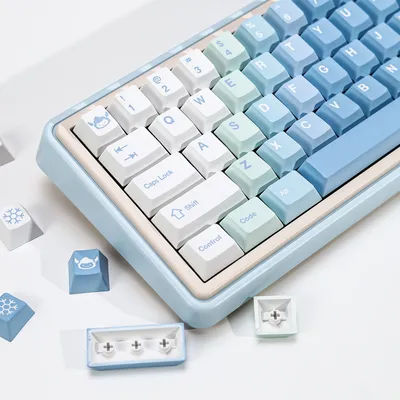 KBDiy GMK Yeeti Keycaps PBT Gradient Retro Alice ISO Cherry Profile Keycap For MX Switch 60 Magnetic Mechanical Keyboard Gaming