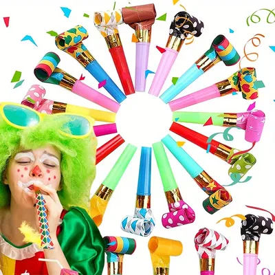 10/30/50pcs Colorful Plastic Noise Makers - Fun Whistles for Birthday Parties & Celebrations, Cheerleading & Festive Props JXB