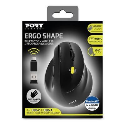 Souris Ergonomique Bluetooth Rechargeable Pour Droitier - Port Connect