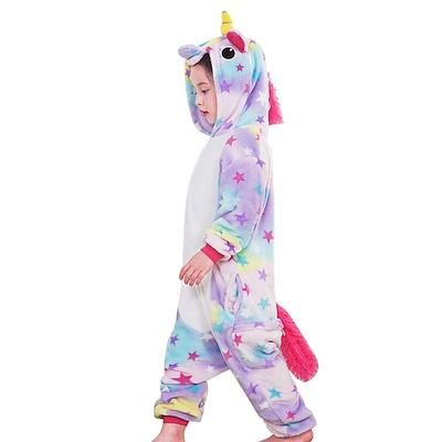 Costume da band di animali Pigiama Kigurumi Costume di fantasia Costume tutina Fantasia animale Unicorno Pony Caldo Costume Divertente Comodo Bambini Unisex Ragazzi e Ragazze Natale Halloween