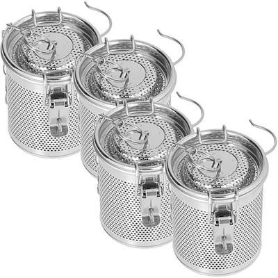 colino per spezie in acciaio inox, filtro per spezie da cucina, design a rete, colino per tè, filtro per cestello di separazione dei condimenti per zuppa con gancio a catena per ristorante domestico