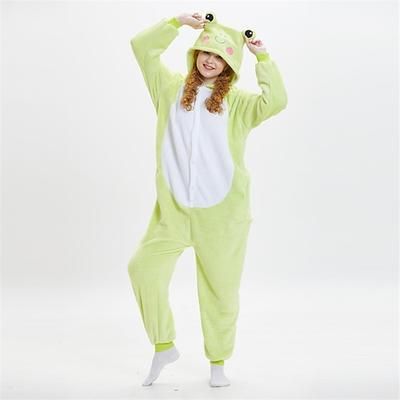 Pigiama Kigurumi Costume di fantasia Costume tutina Fantasia animale Rana Cartone animato Caldo Costume Divertente Comodo Adulti Unisex Uomini e Donne Natale Halloween Carnevale Feste Performance