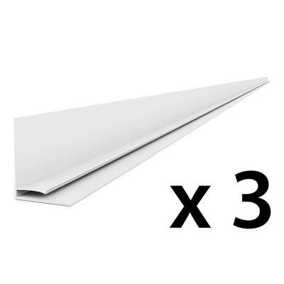 Proslat PROCORE+ PVC 8 ft. Slatwall Top Trim - Gray Wood (3-Pack)