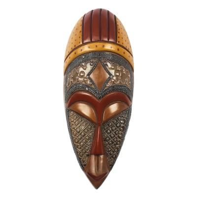 Brave King,'Ofuntum Wood Mask Brave King West Africa'