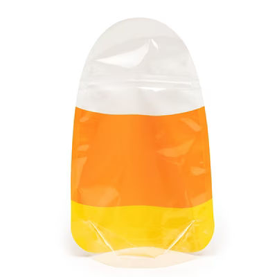 Candy Corn Shaped Pouch w/ Zipper 8 1/2" x 3 1/2" x 12 1/2" 25 pack SP8CC