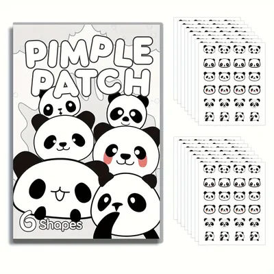 24pcs Cute panda sticker Invisible Acne Patches - Hydrocolloid Spot Marks Blemishes Covering Solution - Quick Fix for Pimples.