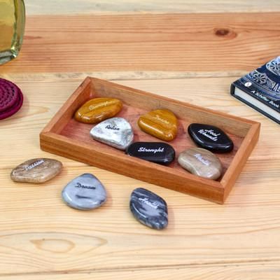 'Inspirational Carved 9-Piece Onyx and Marble Home Accent Set'