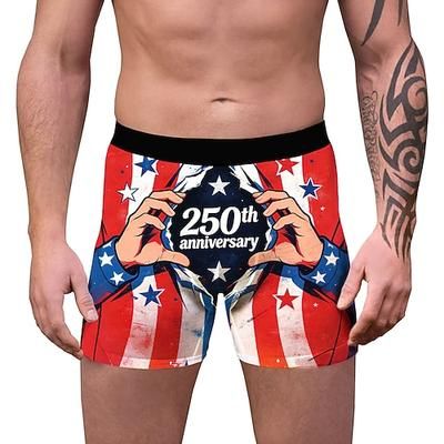 250° anniversario USA 2026 Boxer aderenti Biancheria intima Bandiera USA Innovativo Divertente Adulti Per uomo Giorno dell'Indipendenza / 4 Luglio 4 Luglio Casuale Feste Vestirsi