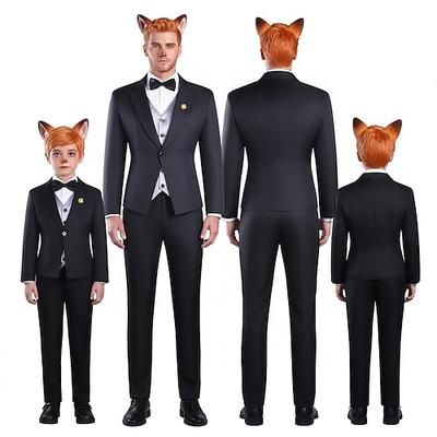 Detective degli animali Volpe rossa Ufficiale Fox Costume di fantasia Completi Blazer Costume di Carnevale Costume Cosplay for Ragazzi Adulti Bambini Carnevale Giornata mondiale del libro Settimana
