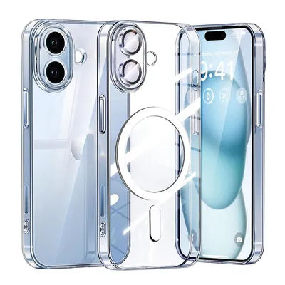 étui Transparente Magnétique Officielle Pour Magsafe Origine Coque Iphone 17 Air 15 14 Plus 11 12 13 16 Pro Max Apple Aspiration Magnétiq, Caméra Protection Verre Acrylique Silicone