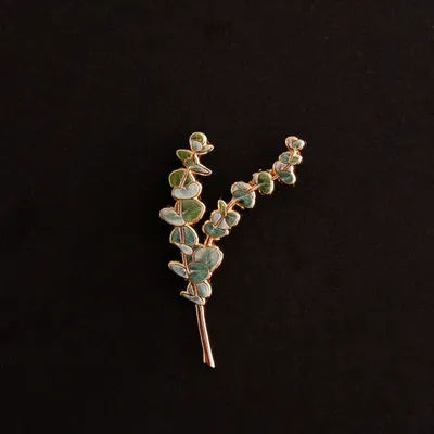 Eucalyptus Floral Hard Enamel Pin Botanical Badge Greenery Brooch Gifts for Plant, Flower Lovers Nature-inspired