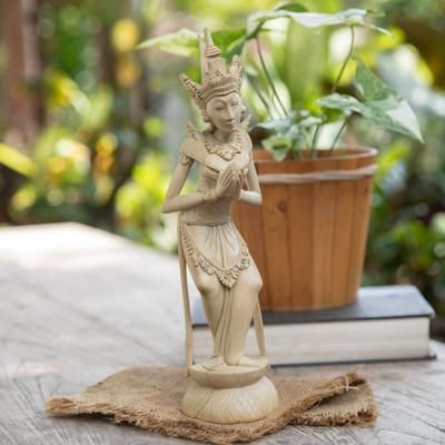 Fertility Deity,'Traditional Balinese Fertility Goddess Wood Sculpture'