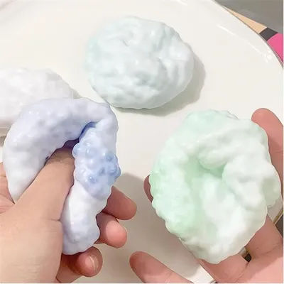 Grape Smoothie Stress Ball Stress Relief Noisy Ball Fidget Toys Squeeze Shapeable Vacuum Squishies Sand Ball for Kids Adults