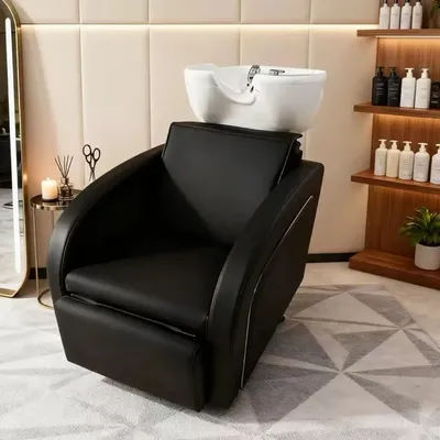 Hair Salon Electric Massage Backwash Chair with Leg Rest Shampoo Bowl Bed Washing Equipment