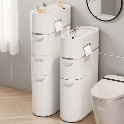 Bathroom Storage Shelf Slim Gap Space Saver Freestanding No Drill Rustproof Stainless Steel Organizer Toilet Bedroom Furniture