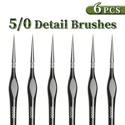 Professional 00000 Fine Tip Paint Brush Set for Acrylic, Models, Mini Miniature Detail , Nylon Hair Thin Extra Fine Paintbrushes