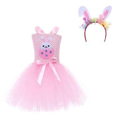 Tutu Vestaglia Principessa Fantasia animale coniglietto di Pasqua Vestiti Divertente Bambini Ragazze Carnevale Pasqua Carnevale Feste Vestirsi