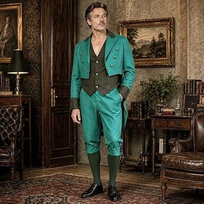 Rinascimento Steampunk Cappotto Pantaloni Cappello Lunghe Principe Elfo Nobile Costume Per uomo Reale Stile Steampunk Evento / Festa Mascherata Adulti Cappotto Gilet Pantaloni
