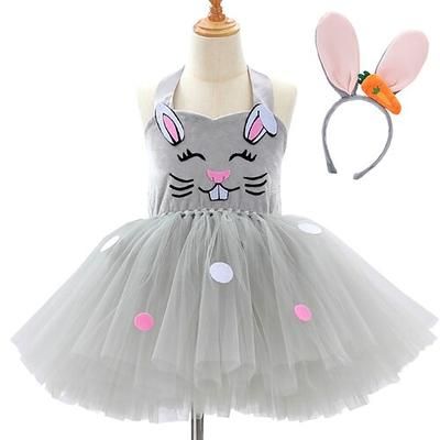 Tutu Vestaglia Principessa Fantasia animale coniglietto di Pasqua Vestiti Divertente Bambini Ragazze Halloween Giornata universale dell'infanzia Carnevale Feste Costumi di Halloween facili Vestirsi