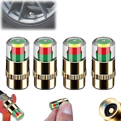 4 tappi per valvole di monitoraggio della pressione dei pneumatici, indicatore del sensore di monitoraggio della pressione dei pneumatici per auto da 2,4 bar e 36 psi con avviso visivo a 3 colori,