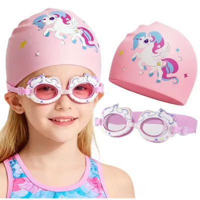 Lunettes de natation licorne rose pour enfants, ensemble de lunettes de natation sous-marines, imperméables et Anti-buée, en Silicone