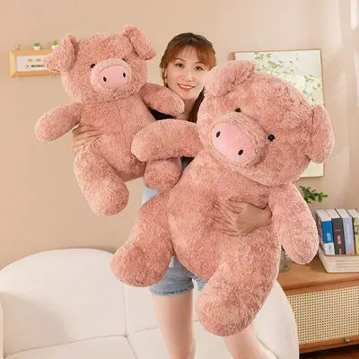 30/45/60cm JC Pink Barnabus Pig Plush Toy Cute Soft Stuffed Animal Cuddle Buddy Hug Pillow Desktop Ornament Gift For Kids Adults