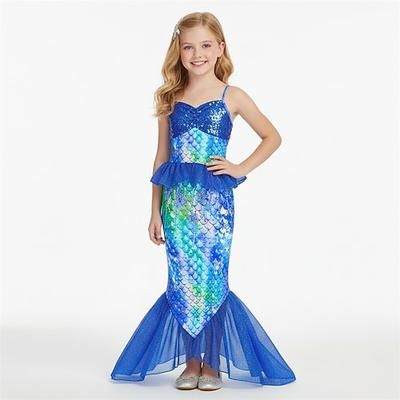 Sirena Principessa Sirena Vestito Costume per festa a tema Cosplay for Ragazze Bambini Carnevale Mascherata Settimana del libro Feste Ferie