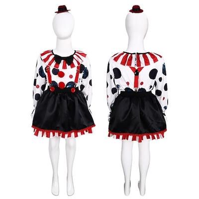 Costume di Carnevale 2026 Costume di fantasia Clown Giullare Circo Cosplay Bambini Ragazze Halloween Feste Vestirsi