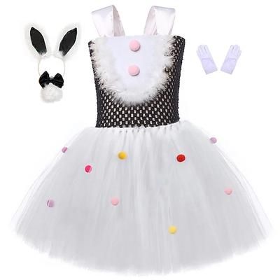 Tutu Vestaglia Fantasia animale Coniglio coniglietto di Pasqua Vestiti Divertente Bambini Ragazze Halloween Pasqua Carnevale Feste Costumi di Halloween facili Vestirsi