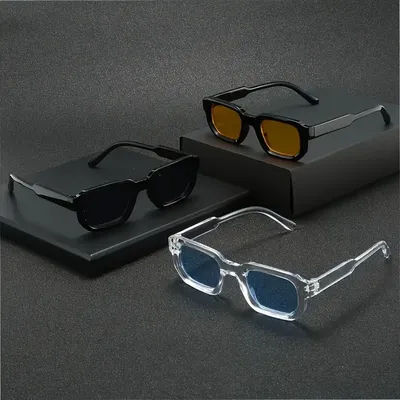 Ensemble de 3 lunettes neutres à monture carrée, élégantes et polyvalentes, adaptées à un usage quotidien ou à la photographie, le choix parfait du cadeau