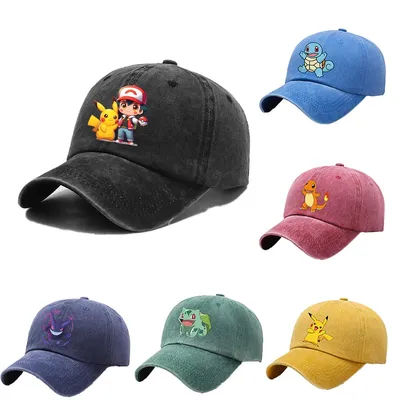Casquette de baseball pour enfants, hommes et femmes, avec figurines d'anime Pokémon, chapeau de soleil, nouveau modèle pour adultes, sport de plein air, casquette rétro, cadeau, ventes chaudes
