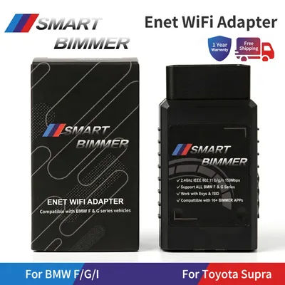 Adaptateur Wifi Enet, scanner OBD2 pour BMW série F/G/I, compatible avec BimmerCode pour E-SYS Ethernet ISTA D, fonctionne avec iOS, Android et Windows