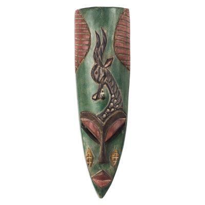 Hausa wood African mask, 'Giraffe'