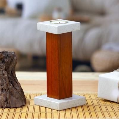 Classic Column,'Onyx Cedar Tealight Candleholder with Classic Column Design'