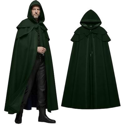 Gotico Retrò Vintage Medievale Lunghezza al pavimento Mantello Cavaliere Costume Unisex Halloween Carnevale Feste Mascherata Fiera Rinascimentale Adulti Mantello