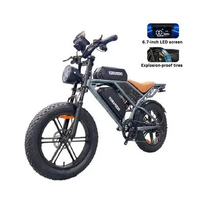 Electric Bike QS7 48V 60AH 20 Inch Fat Tire Ebike for Adults Mountain Off-Road Dual Batteries Electric Bicycle